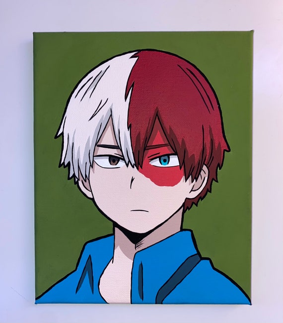 Todoroki Canvas Painting Anime | Etsy