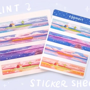 Foglio di adesivi Dreamy Scenes / adesivi per bullet journal e scrapbooking