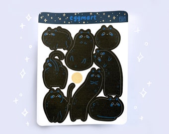 Black Cat Sticker Sheet | bullet journal and scrapbooking sticker