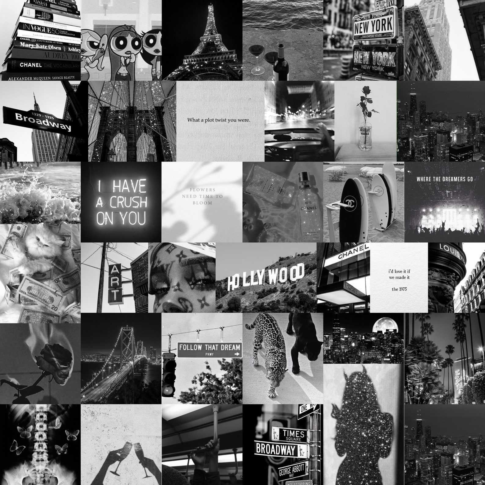 Black & White Chic photowall collage digital download | Etsy