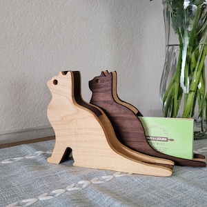 Porta-cartões de visita (estilo gato)/Suporte para cartões para escritório/Material de escritório/Material escolar/C 6,00xA 4,00xP 1,25/Presente/Porta-cartões