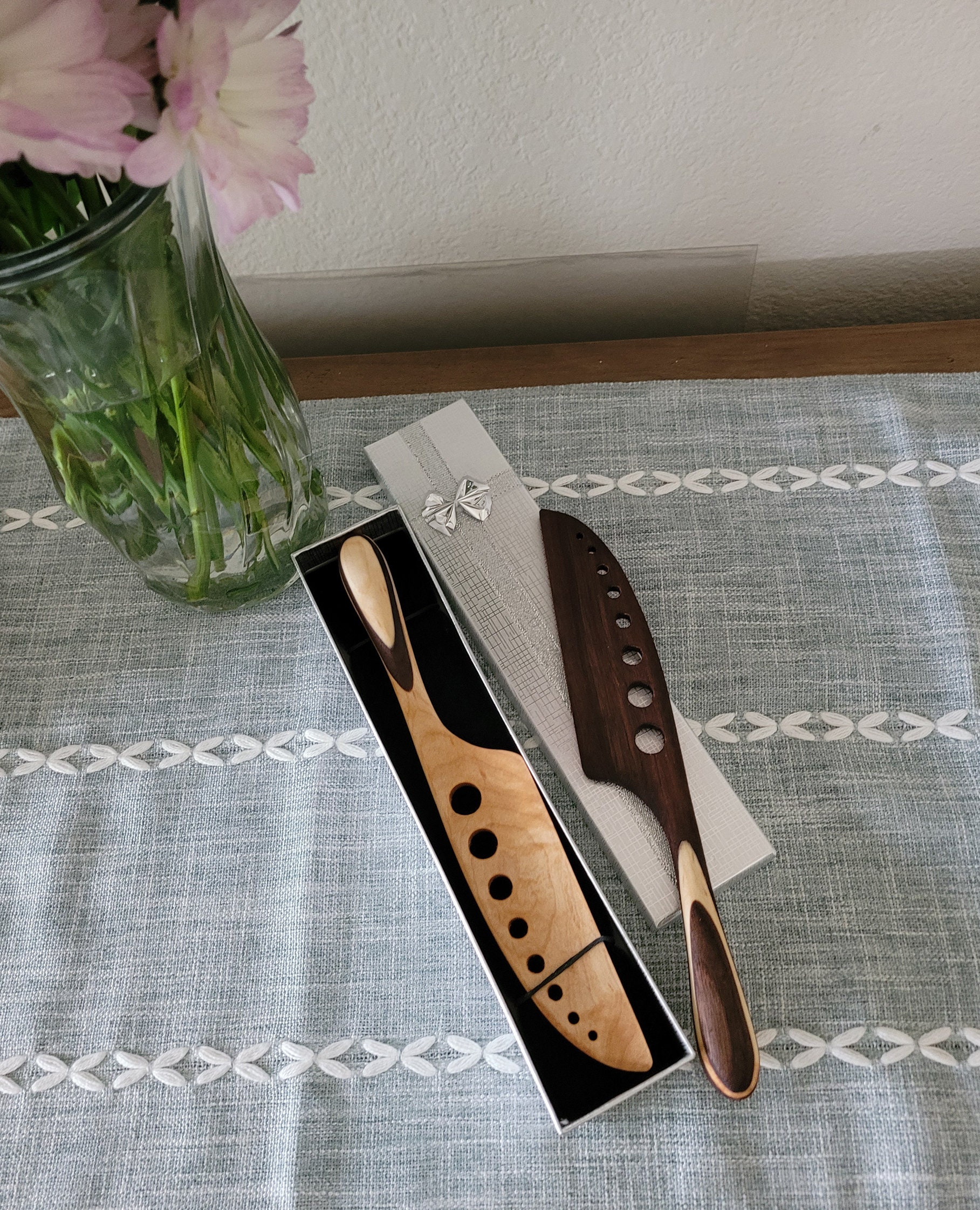 Made in USA/Herb Stripper/ handmade Wood Kitchen Utensil/ 9Lx1.75Wx0.25T inch/unique wooden handle/Gold,Silver or black gift box