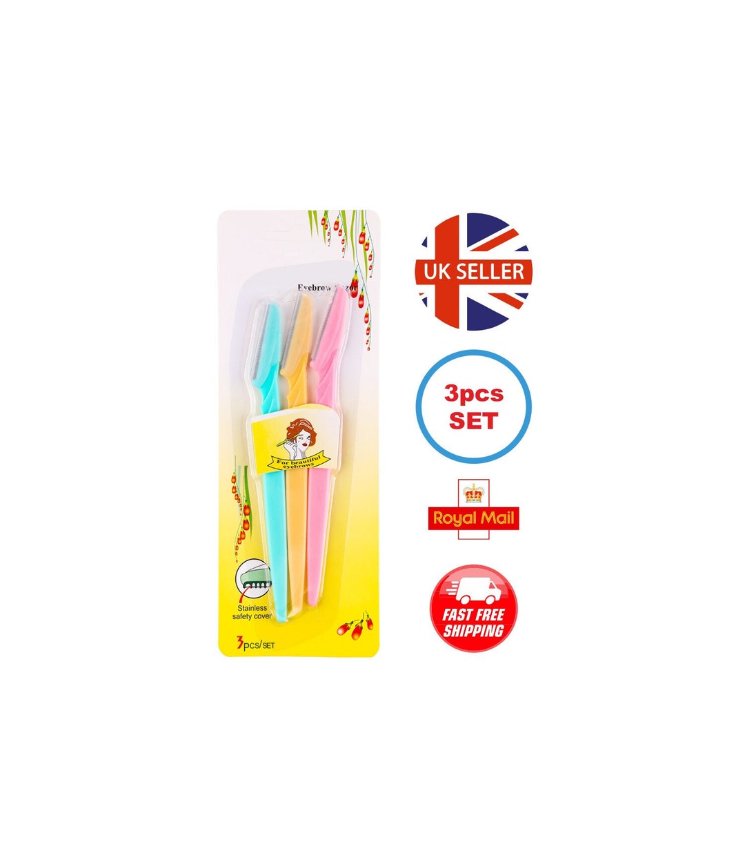 6/12/24 Pcs Women Eyebrow Brow Razor Trimmer Dermaplaning Painless