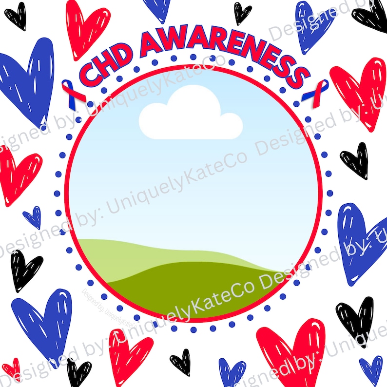 CHD Awareness Scribble Hearts Personalized Facebook Profile Photo ...