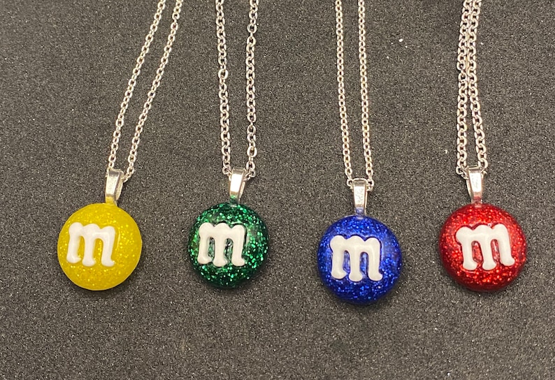 Resin M&M Accessories M and M Necklace M and M Keychain Etsy