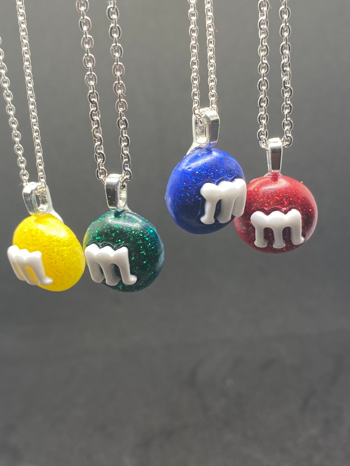 Resin M&M accessories M and M necklace M and M keychain Etsy