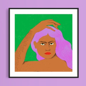Giclée art print &quot;Bushy is beautiful&quot; | Illustration | 30 x 30cm square