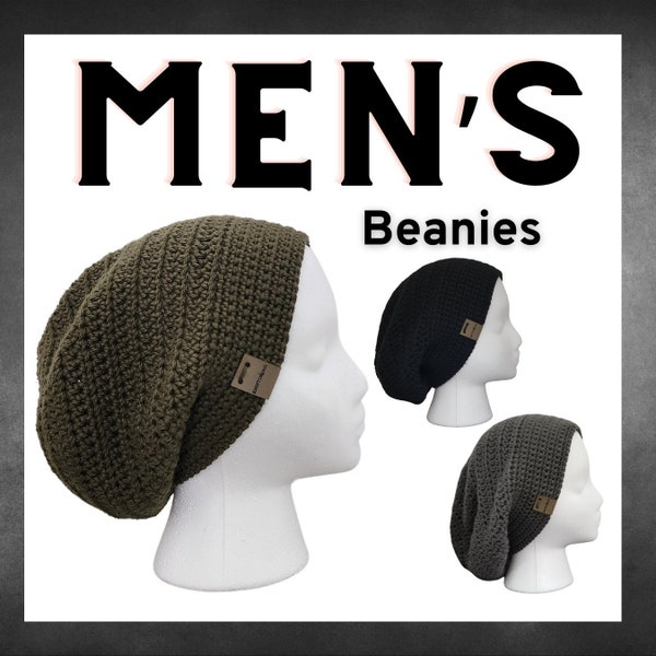 Knottingail Handmade Crochet Slouchy Beanie | Men | Cotton Beanie | Spring Summer Hats | Easter Basket Stuffer