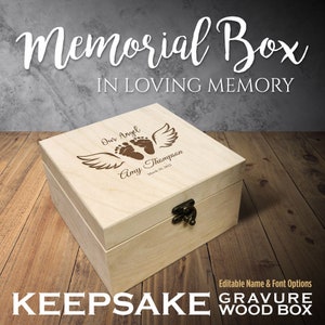 Caja de madera para recuerdos grabada, caja de fotos o joyas personalizada, caja para parejas, caja de recuerdos conmemorativa, regalo de condolencias, regalo de recuerdo