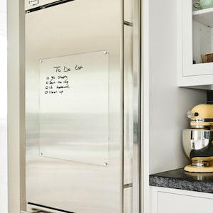 Quadro branco magnético de acrílico: 4,7 mm de espessura, painel de parede para geladeira, prato flutuante transparente para anotações, lista de tarefas, mesa de desenho para crianças