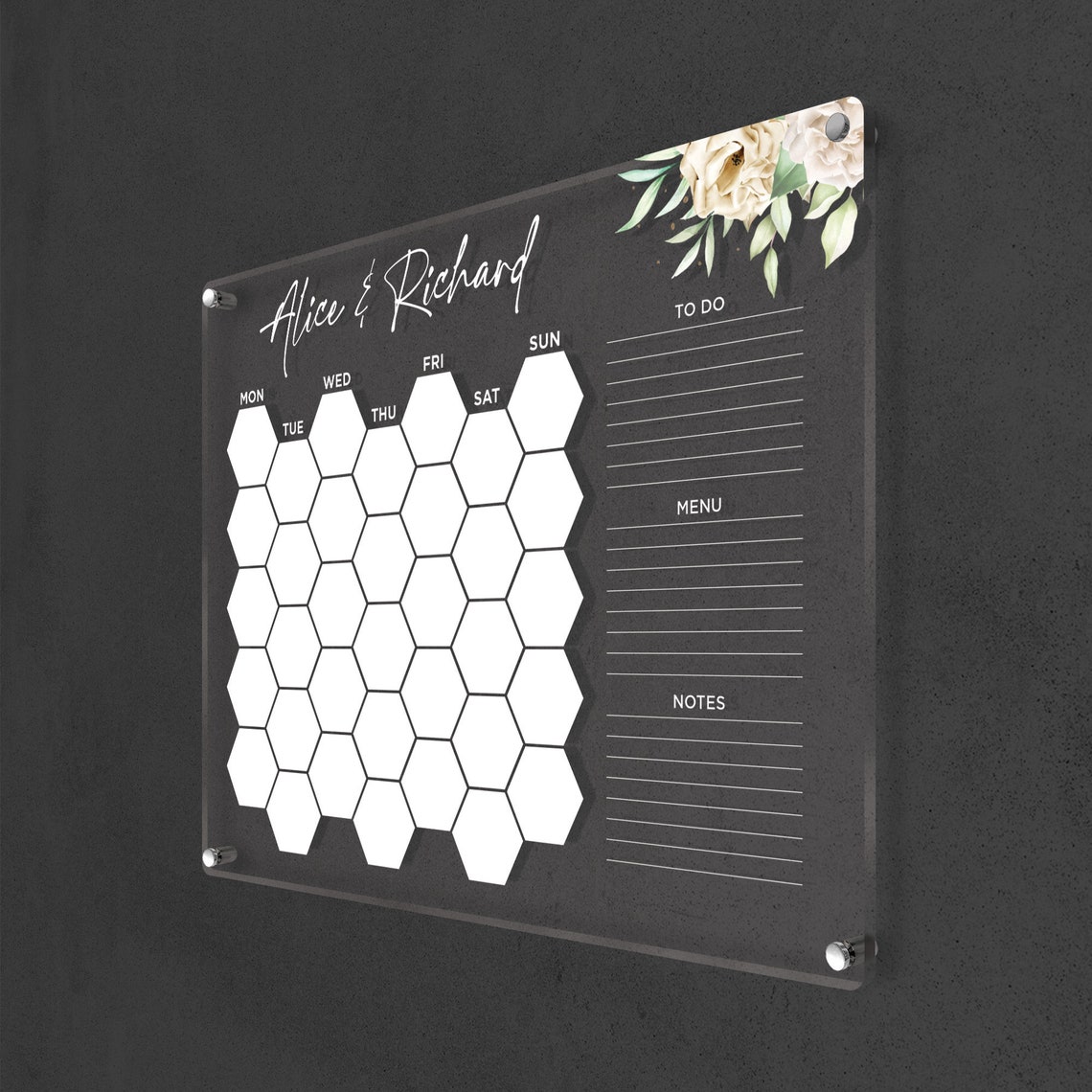 Acrylic Note Board Wall Calendar 47 Mm Personalized Monthly - Etsy