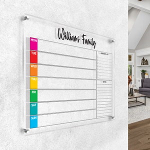 Acryl wandkalender 2025, 4,7 mm gepersonaliseerde maandelijkse wandkalender, gezinsplanner thuis, kantoor, taakopberger, notitiebord