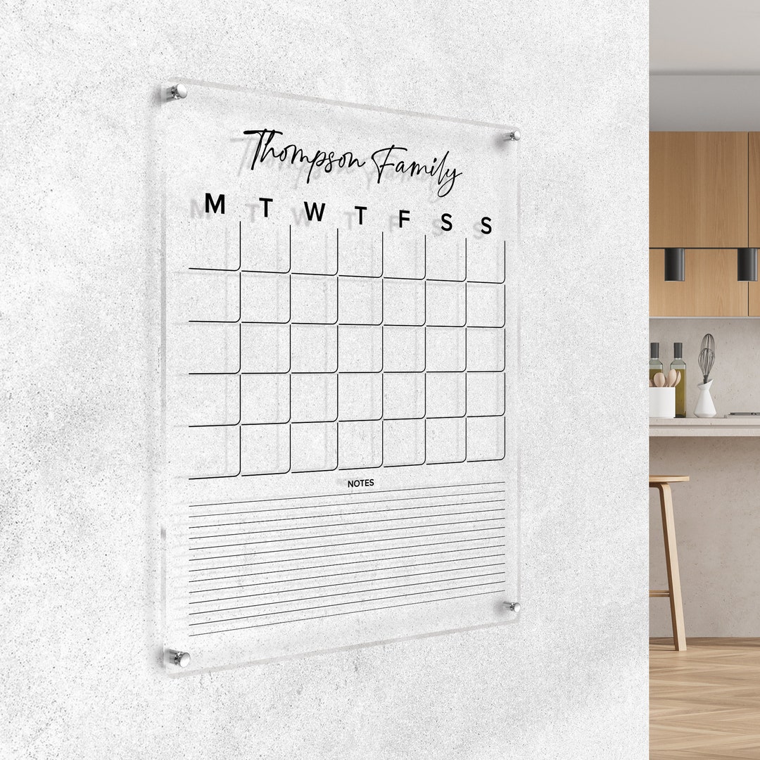 Acrylic Personalized Family Calendar 2026 Wall Planner, 4,7 Mm ...