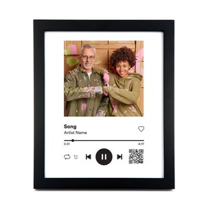 Custom Song Acrylic Plaque with Black Wood Frame: Personalized Music Gift