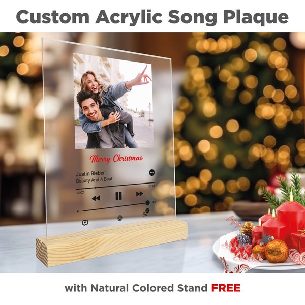 Custom Acrylic Song Plaque, Personalize Couples Music Playlist Gift for her, Gifts for him with photo, album cover Wedding Anniversary