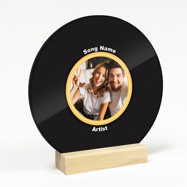 Personalisierte Acryl Schallplatte Geschenk, Musik Playlist Plakette für ihn, Geschenke für sie, Jahrestag, Hochzeit-Custom Paar Photo Record Song Album