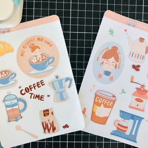 Coffee life glossy Sticker Sheet, Bullet Journal Sticker, Notizbuch Sticker, Bujo Sticker, Journal Sticker, Planner Sticker