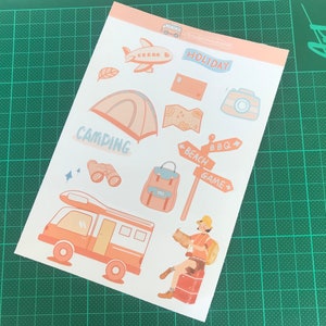 Let's Travel glanzend stickervel | leuke sticker | journaal stickervel | bullet journal sticker | bujo sticker | planner sticker