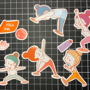 Yoga Mädchen Sticker, Original Design Sticker, Notizbuch Sticker, Bujo Sticker, Journal Sticker, Planer Sticker, Tagebuch Sticker,