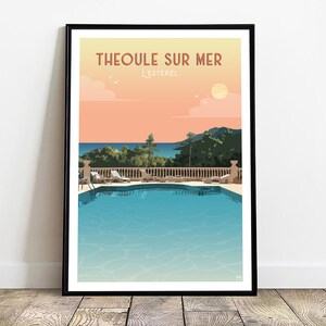 Théoule sur Mer - Retro travel poster France