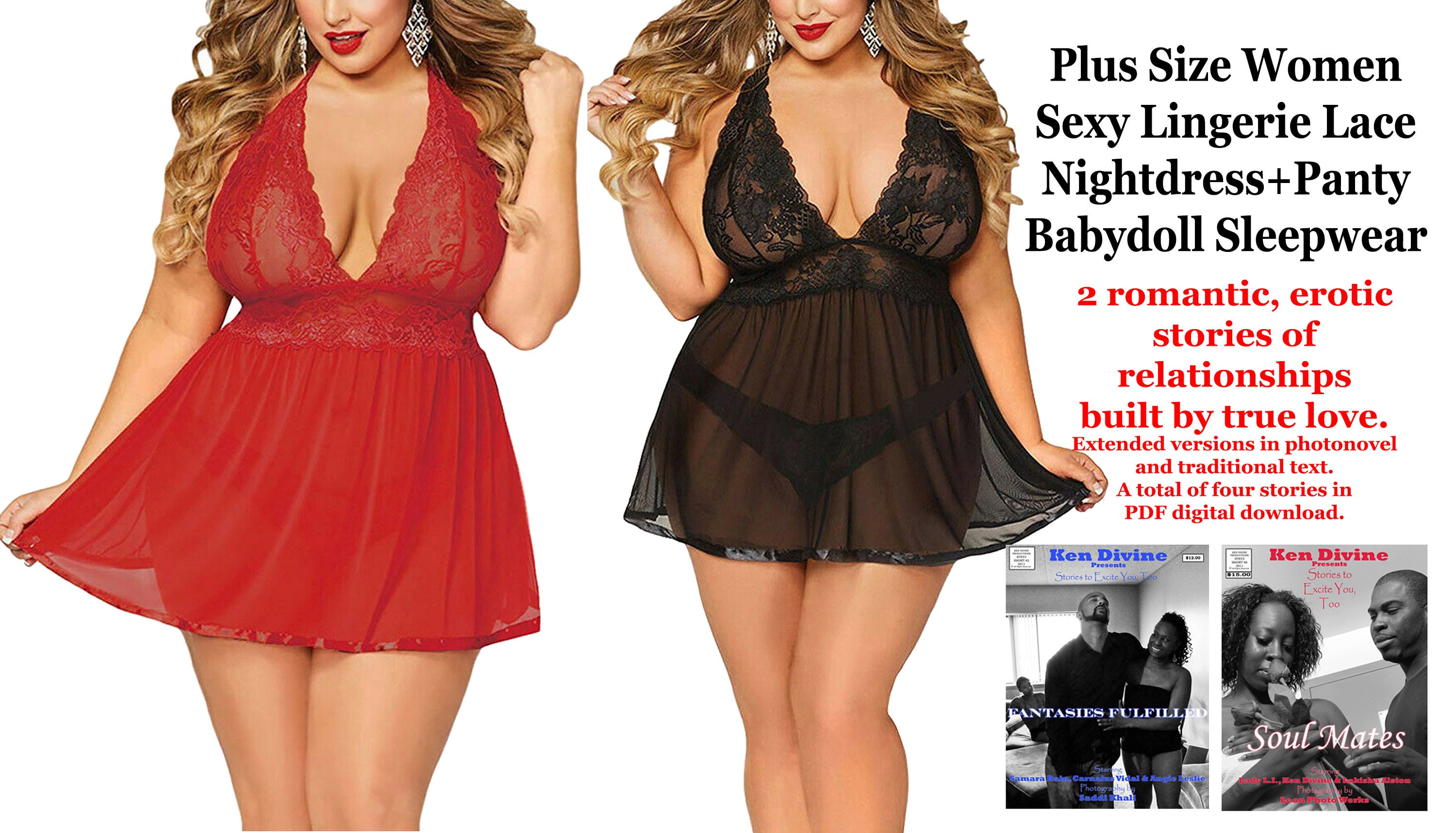 Women's Sexy Sheer Nightgown with G-string Set #6024