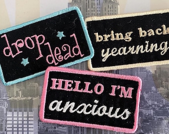 Embroidered Patch Cute Various Designs Iron On Sew Bookish Reader Retro Fun Aesthetic Pastel Decorative Patches Applique Gift Bachelorette