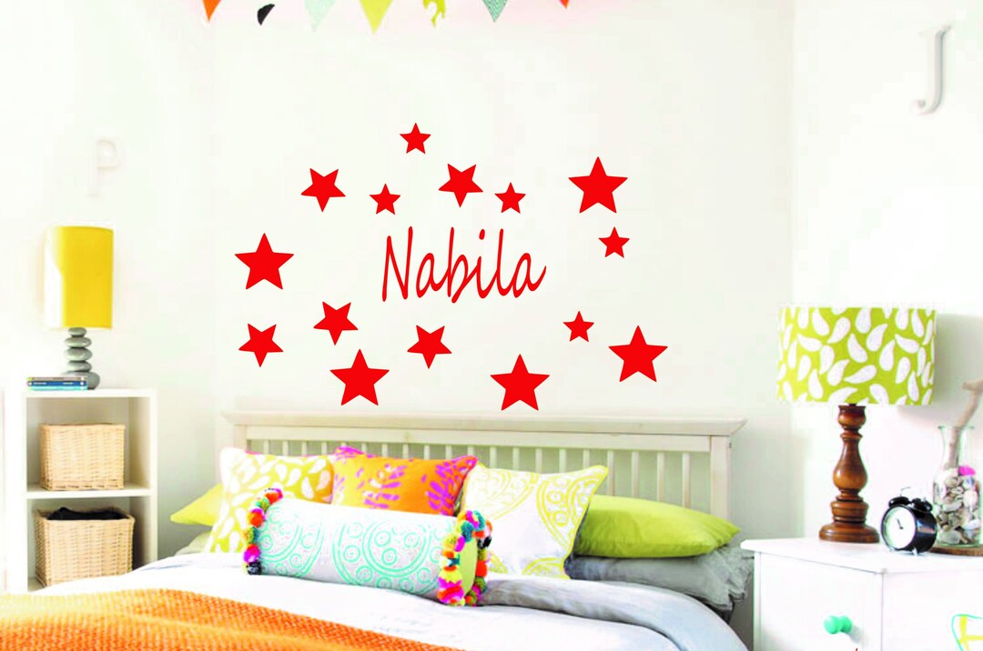 PERSONALISED Name Wall Sticker Girls Kids Custom Vinyl Art Decal , Wall ...