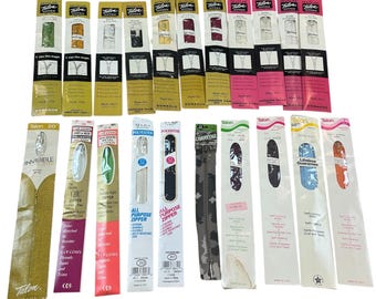 Vintage Zippers Lot of 21 Talon Zephyr J&P Coats Various Colors Metal Nylon