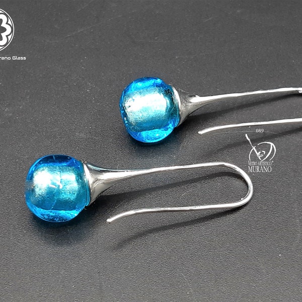 Boucles d'oreilles pendantes en verre de Murano - VETRO ARTISTICO® MURANO N. 89 - Boucles d'oreilles pendantes - Boucles d'oreilles pour femmes - Lampwork - Perles vénitiennes