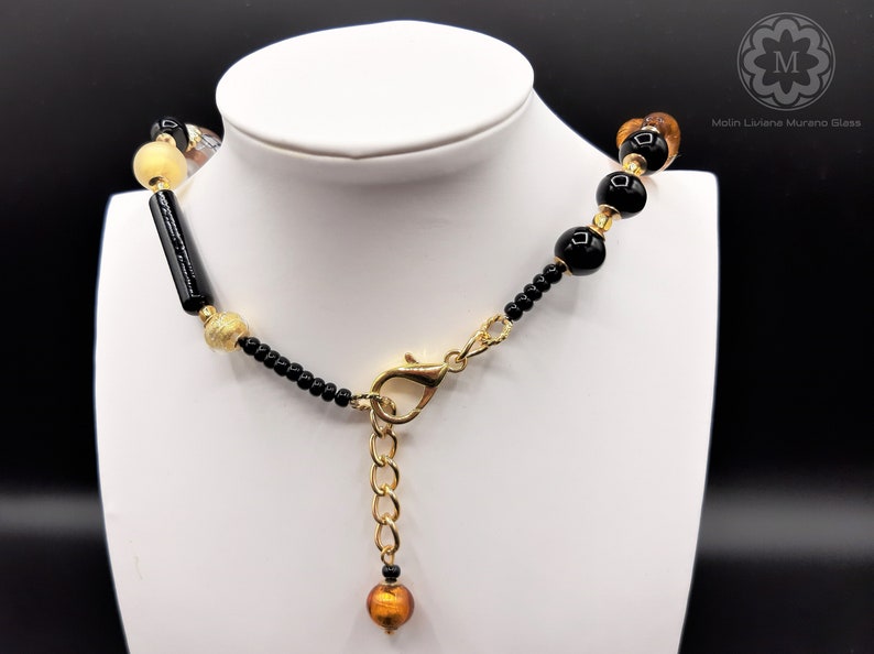 foglia oro Collana vetro reticello perle veneziane regalo fidanzata VETRO ARTISTICO\u00ae MURANO N.89 Made in Italy regalo donna