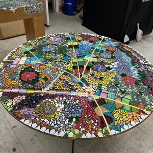Kintsugi Table Top Mosaic Kintsugi Tempered Glass Table (45