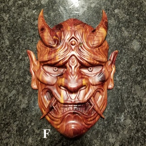 Wooden Oni wall decor, Devil skull, tiki mask wall art, wall decor, wall panel, wooden wall panel, wooden mask, carved mask