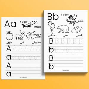 26 Printable Alphabet Tracing Worksheets, Alphabet Kids Activity, Alphabet Writing, Printable Tracing Letters Practice, Preschool phonics,