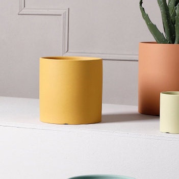 Ginger Yellow PotteryBae Cylinder planter, flower pot, ceramic planter