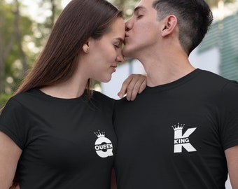 Partnerlook | Queen T-Shirt  | Couple Tshirts | Valentinstag T-shirts | Damen Tshirt | Herren Tshirt | King T-Shirt