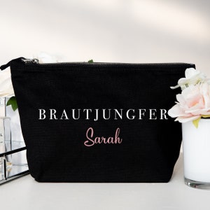 Cadeau de demoiselle d’honneur | Trousse de maquillage demoiselle d'honneur avec nom | Sac de beauté avec nom | Cadeau pour les femmes | Trousse à maquillage pour demoiselle d'honneur