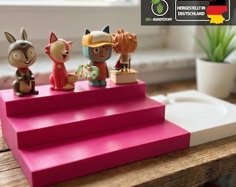 Tonie-plank met voetstuk voor 12 figuren | Gepersonaliseerde Tonie-plank | Decoratieve Tonie-opbergplank voor kinderkamers | Tonie-plank met naam