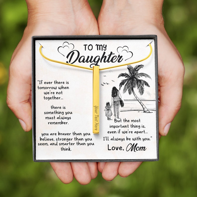 Two side Stick Necklace Birthday Gift For Daughter Daughter Jewelry Daughter Necklace Gift