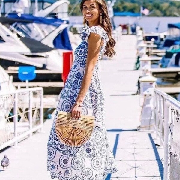 White Floral Smocked Dress