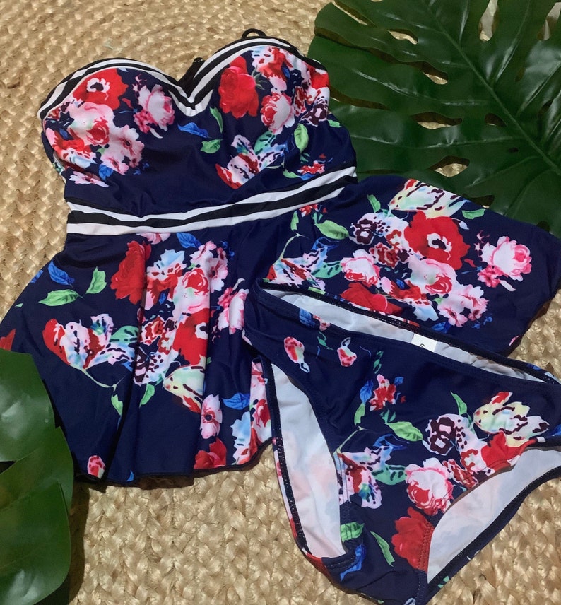 S-XXL Floral Submarina TANKINI Swimsuit Two-piece Beautiful - Etsy
