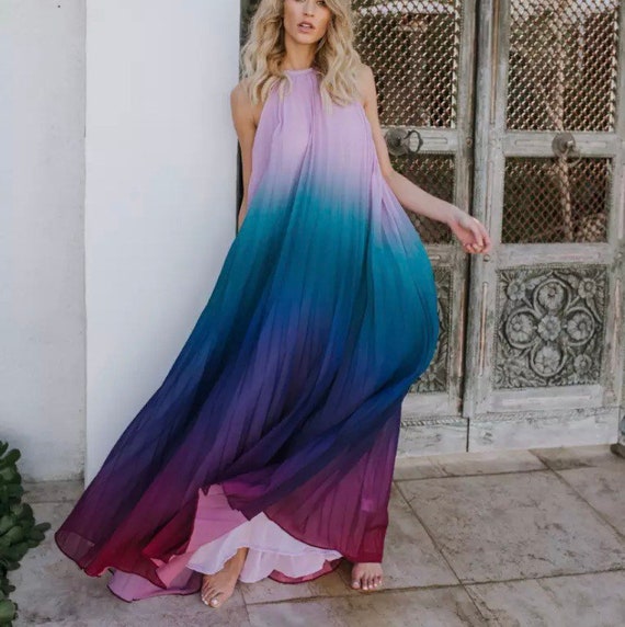 New Ocean Ombre spin maxi DRESS S-XL lavender lilac | Etsy