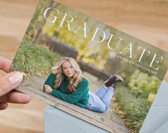 Personalized Graduation Canva Template - Editable High School & College Announcements - Class of 2026, Instant Download