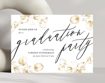 Graduation Invitation Template, Editable Graduation Invitation, Graduation Announcement Party Invite, High School Grad Invite, College Grad