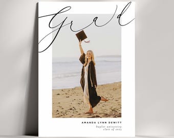 Personalized Graduation Card, Photo Graduation Announcement, Class of 2026,  College and High School Graduation Photo Card