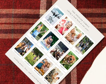Year in Review Christmas Card Canva Template, Family Photo Newsletter, Canva Template