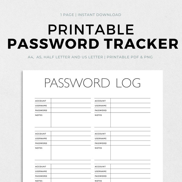 Password Printable - Etsy