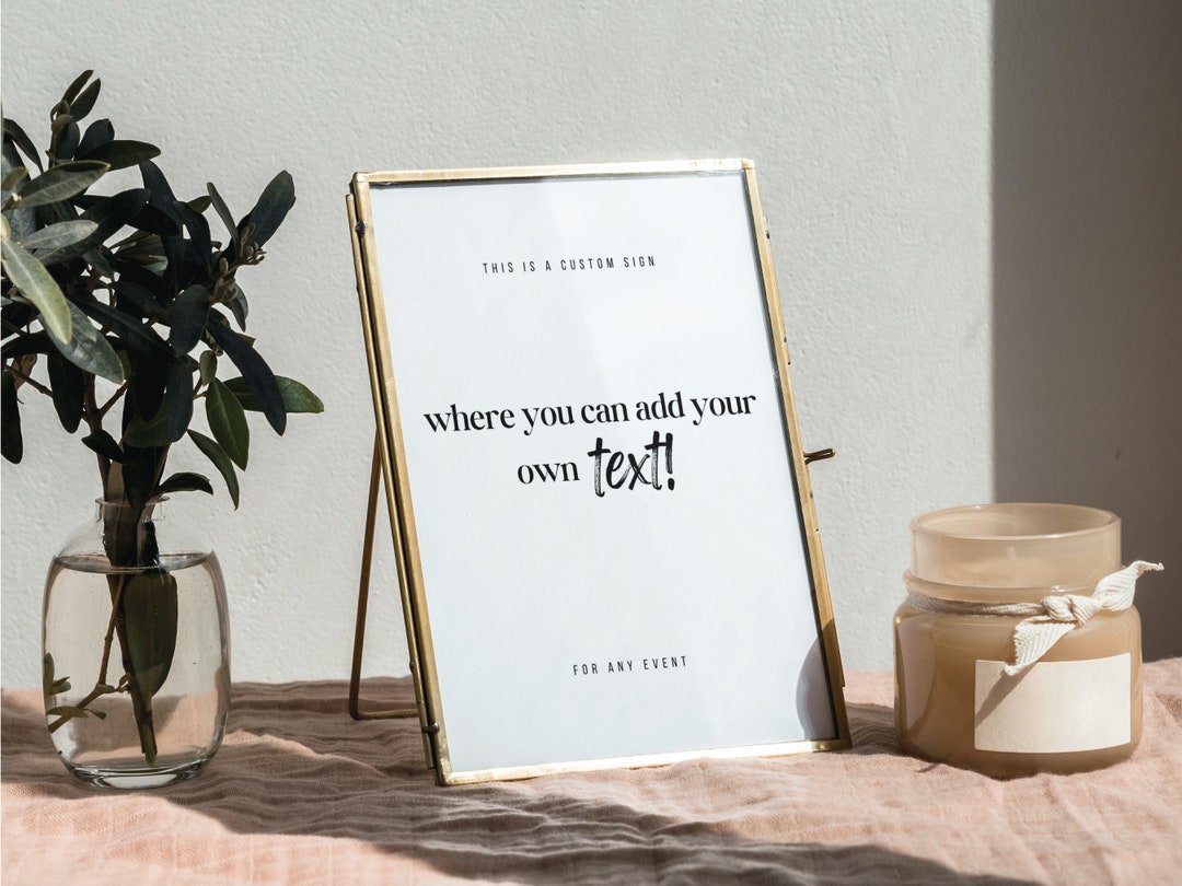 Custom Wedding Sign Template, Multiple Sizes, Modern Wedding Sign ...