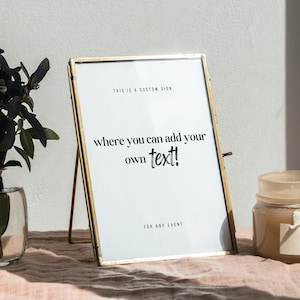 Custom Wedding Sign Template, Multiple Sizes,  Modern Wedding Sign, Printable Wedding Signs, Instant Sign, Canva Template, Editable Sign DIY