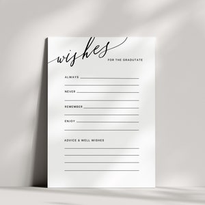 Carte de voeux et conseils pour l'obtention du diplôme moderne, carte de conseils simple pour l'obtention du diplôme, jeu de société pour l'obtention du diplôme, voeux de remise des diplômes minimalistes instantanés