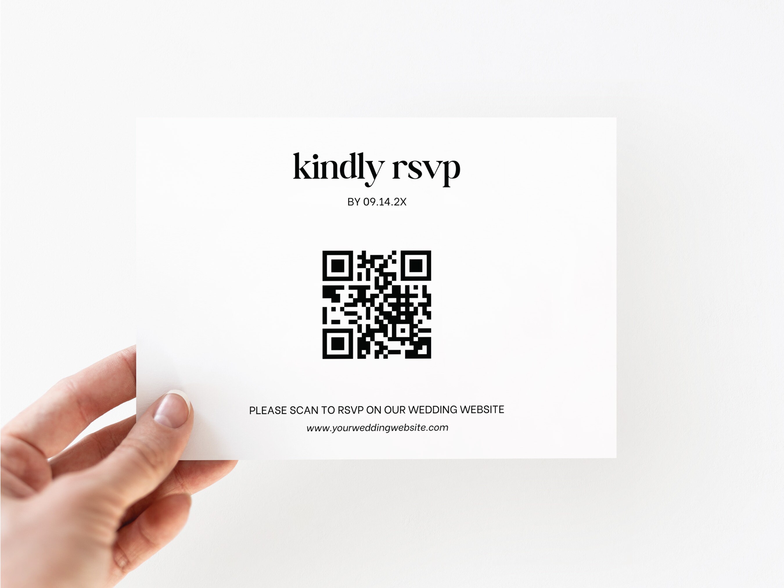 QR Code Response Card, Minimalist Wedding Reply Card, RSVP Online ...